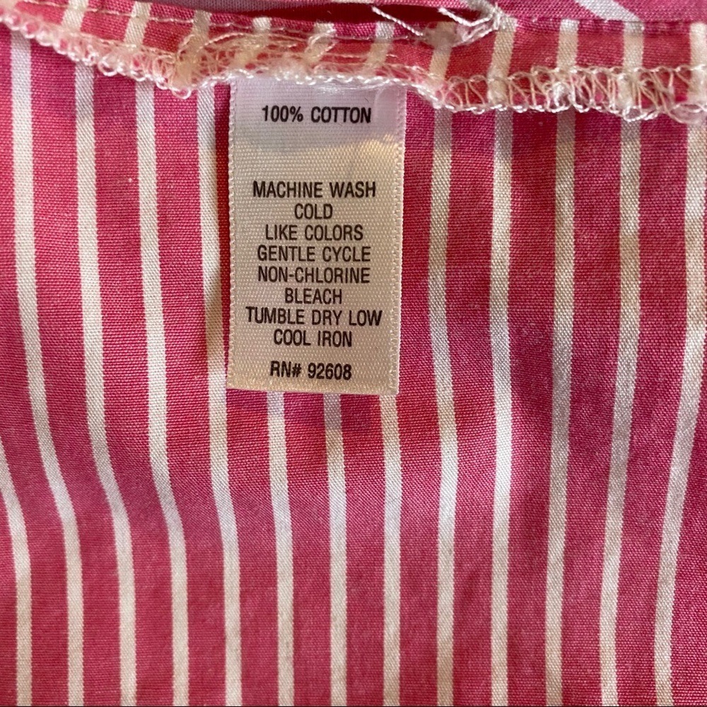JW Style Y2K Striped Wrap Front Tie Shirt Blouse Small Pink White S Cottagecore - Picture 4 of 8